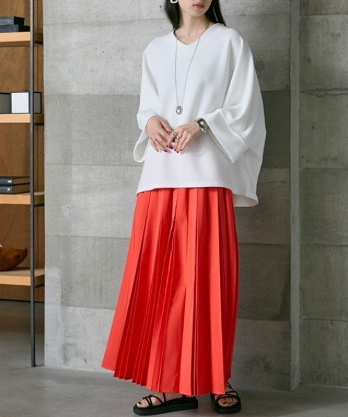 Soiunique（スワユニーク）の「Vネックゆったりサイズ7分袖トップス ［Soiunique］（Tシャツ/カットソー・レディース・ブルー/オフホワイト/ブラック・L～LL/M～Ｌ）」の12枚目の写真