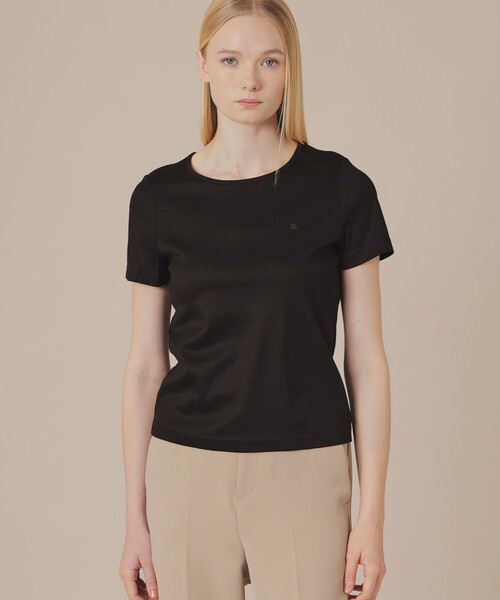MACKINTOSH LONDON(マッキントッシュ ロンドン)の「【eclat5月号掲載】シャインリブTシャツ(Tシャツ/カットソー・レディース・オフホワイト/ブラック/グレー系その他・40/38)」の2枚目の写真