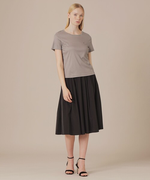 MACKINTOSH LONDON(マッキントッシュ ロンドン)の「【eclat5月号掲載】シャインリブTシャツ(Tシャツ/カットソー・レディース・オフホワイト/ブラック/グレー系その他・40/38)」の6枚目の写真