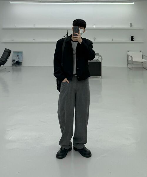 Millo Archive（ミロ アーカイブ）の「リフレクトストライプウールパンツ[チャコール]（その他パンツ・メンズ・その他・SMALL/MEDIUM/X-LARGE/LARGE）」の4枚目の写真