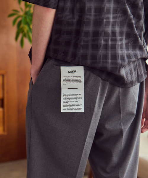 OSKR(オーエスケーアール)の「OSKR / オーエスケーアール ex Two Tuck TR Tapered Slacks(スラックス・メンズ・ブラック/グレー/ネイビー・LARGE/MEDIUM)」の11枚目の写真