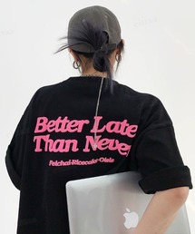 韓国ファッション Better発泡ロゴバックプリント半袖Tシャツ