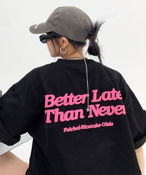 Dalfwin(ダールフィン)の「韓国ファッション Better発泡ロゴバックプリント半袖Tシャツ(Tシャツ/カットソー・レディース・ブラック/ブラウン・FREE)」の7枚目の写真