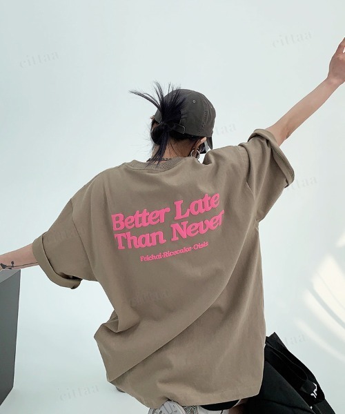 Dalfwin(ダールフィン)の「韓国ファッション Better発泡ロゴバックプリント半袖Tシャツ(Tシャツ/カットソー・レディース・ブラック/ブラウン・FREE)」の12枚目の写真