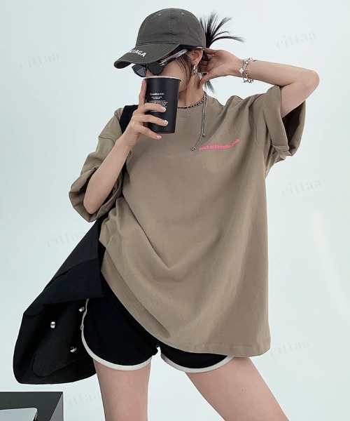 Dalfwin(ダールフィン)の「韓国ファッション Better発泡ロゴバックプリント半袖Tシャツ(Tシャツ/カットソー・レディース・ブラック/ブラウン・FREE)」の15枚目の写真