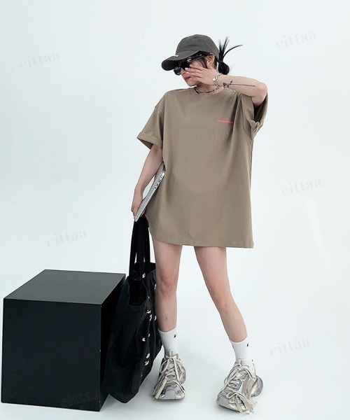 Dalfwin(ダールフィン)の「韓国ファッション Better発泡ロゴバックプリント半袖Tシャツ(Tシャツ/カットソー・レディース・ブラック/ブラウン・FREE)」の18枚目の写真