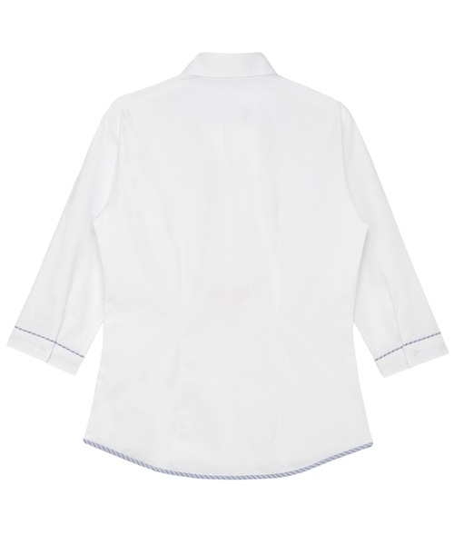 TOKYO SHIRTS(トウキョウシャツ)の「【透け防止】 形態安定ノンアイロン スキッパー 7分袖ビジネスワイシャツ(ビジネスシャツ・レディース・ホワイト・XS/S/M/L/LL/XL)」の2枚目の写真