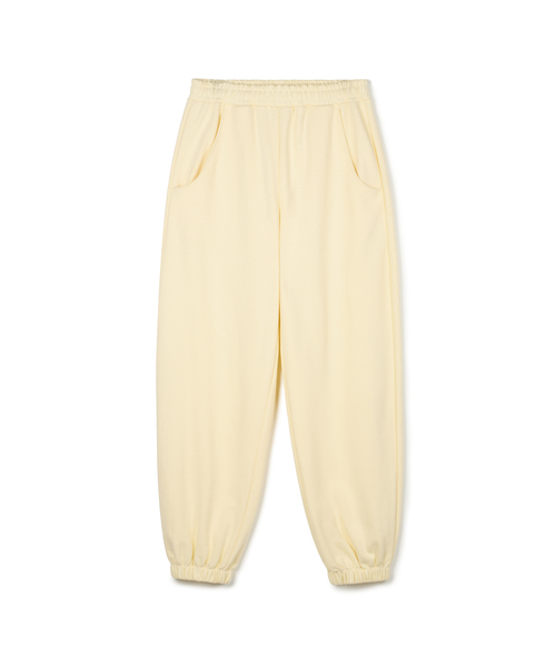 ERA(エラ)の「UNISEX ERA WIDE JOGGER SWEATPANTS - LEMON CREAM(スウェットパンツ・レディース・クリーム・LARGE/MEDIUM/SMALL)」の1枚目の写真