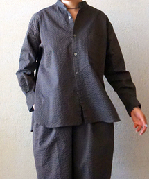 JOURNAL STANDARD LUXE（ジャーナルスタンダード　ラックス）の「サッカー スタンドカラーシャツ（シャツ/ブラウス）」