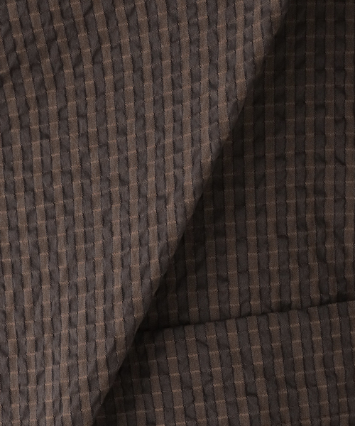 JOURNAL STANDARD LUXE(ジャーナルスタンダード ラックス)の「サッカー スタンドカラーシャツ(シャツ/ブラウス・レディース・アイボリー/ブラウン/ネイビー・FREE)」の6枚目の写真