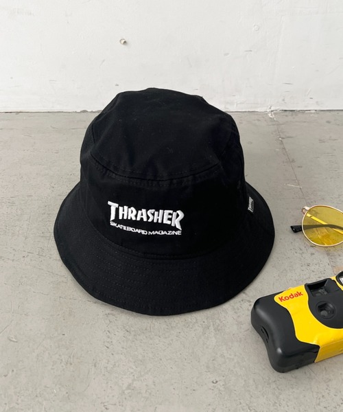 THRASHER（スラッシャー）の「THRASHER MAGAZINE ロゴ刺繍 キッズ ベーシックバケットハット（ハット・キッズ・ベージュ/ブルー/ブラック・54cm）」の13枚目の写真