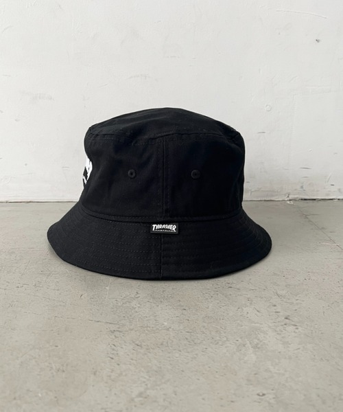 THRASHER（スラッシャー）の「THRASHER MAGAZINE ロゴ刺繍 キッズ ベーシックバケットハット（ハット・キッズ・ベージュ/ブルー/ブラック・54cm）」の14枚目の写真