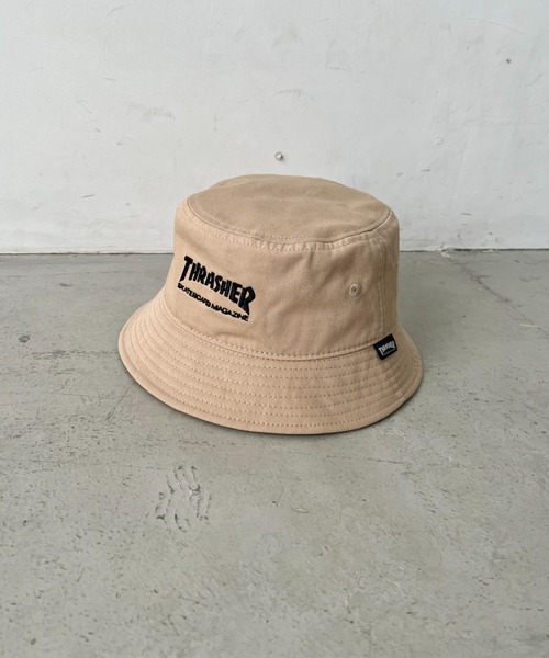 THRASHER（スラッシャー）の「THRASHER MAGAZINE ロゴ刺繍 キッズ ベーシックバケットハット（ハット・キッズ・ベージュ/ブルー/ブラック・54cm）」の18枚目の写真