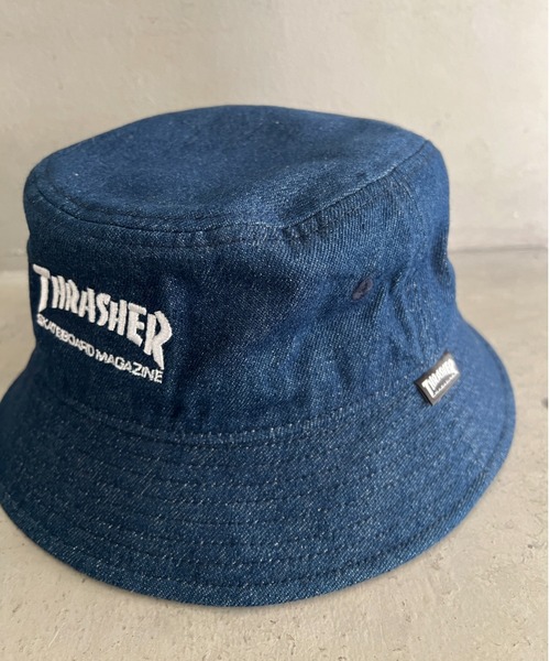 THRASHER（スラッシャー）の「THRASHER MAGAZINE ロゴ刺繍 キッズ ベーシックバケットハット（ハット・キッズ・ベージュ/ブルー/ブラック・54cm）」の11枚目の写真