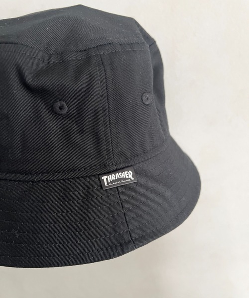 THRASHER（スラッシャー）の「THRASHER MAGAZINE ロゴ刺繍 キッズ ベーシックバケットハット（ハット・キッズ・ベージュ/ブルー/ブラック・54cm）」の17枚目の写真