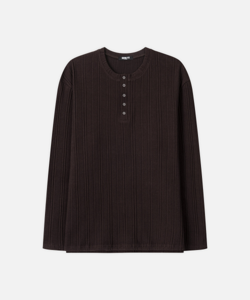 DRAW FIT（ドローフィット）の「リブヘンリーネックTシャツ[BROWN]（Tシャツ/カットソー・メンズ・その他・M/L/XL）」の3枚目の写真