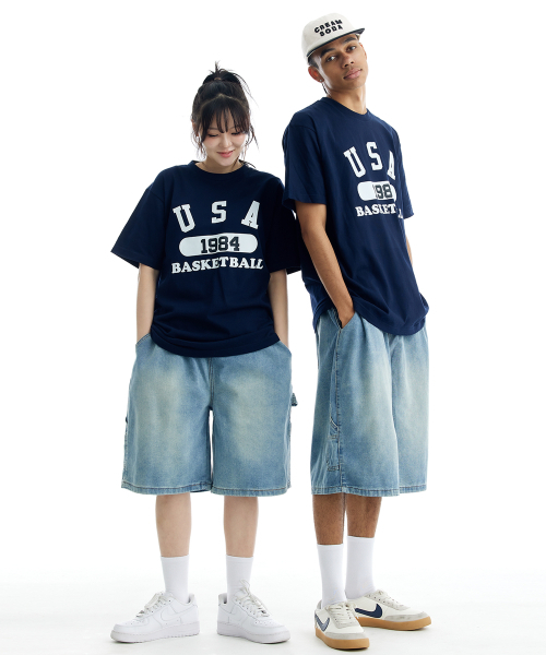 CREAM SODA LAB(クリームソーダラボ)の「バミューダカーペンターハーフデニムパンツバンディングミドルブルー(その他パンツ・レディース・その他・1/2)」の10枚目の写真