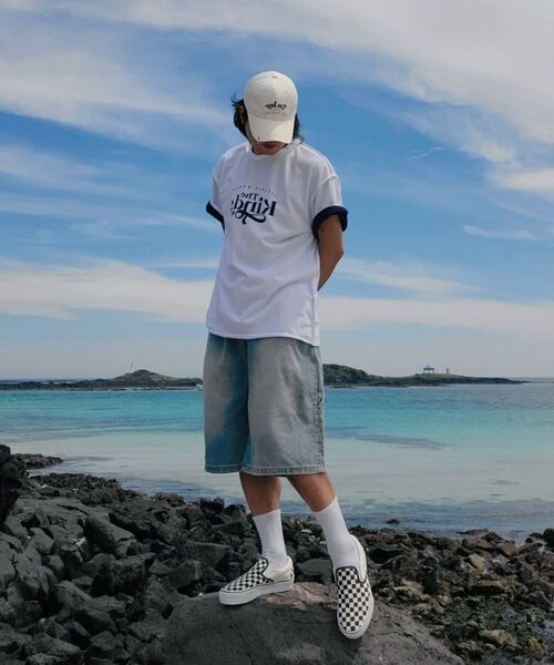 CREAM SODA LAB(クリームソーダラボ)の「バミューダカーペンターハーフデニムパンツバンディングミドルブルー(その他パンツ・レディース・その他・1/2)」の11枚目の写真