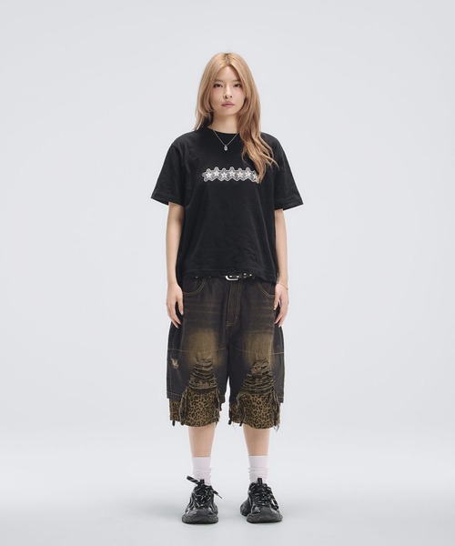 MSG(エムエスジー)の「Buyer's Select/ ドッキングダメージワイドハーフデニム(デニムパンツ・メンズ・ブラック系1/ブラック/ネイビー・L/M)」の15枚目の写真