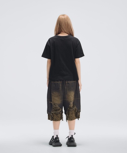 MSG(エムエスジー)の「Buyer's Select/ ドッキングダメージワイドハーフデニム(デニムパンツ・メンズ・ブラック系1/ブラック/ネイビー・L/M)」の12枚目の写真