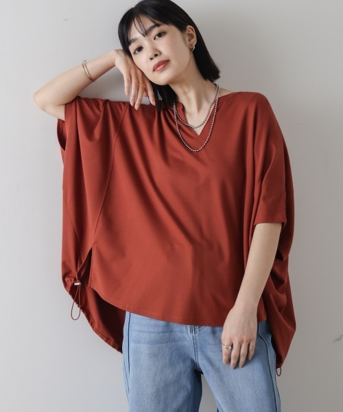 Bou Jeloud(ブージュルード)の「クリアクールスキッパープルオーバー(Tシャツ/カットソー・レディース・オレンジ/ブルー/オフホワイト/ブラック/ブラウン・FREE)」の5枚目の写真