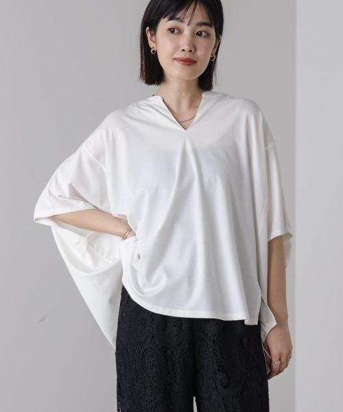 Bou Jeloud(ブージュルード)の「クリアクールスキッパープルオーバー(Tシャツ/カットソー・レディース・オレンジ/ブルー/オフホワイト/ブラック/ブラウン・FREE)」の6枚目の写真