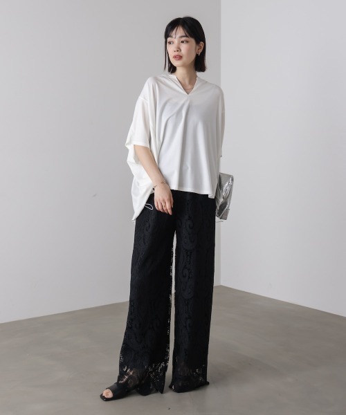 Bou Jeloud(ブージュルード)の「クリアクールスキッパープルオーバー(Tシャツ/カットソー・レディース・オレンジ/ブルー/オフホワイト/ブラック/ブラウン・FREE)」の7枚目の写真