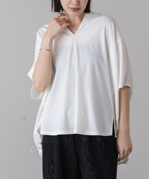 Bou Jeloud(ブージュルード)の「クリアクールスキッパープルオーバー(Tシャツ/カットソー・レディース・オレンジ/ブルー/オフホワイト/ブラック/ブラウン・FREE)」の8枚目の写真