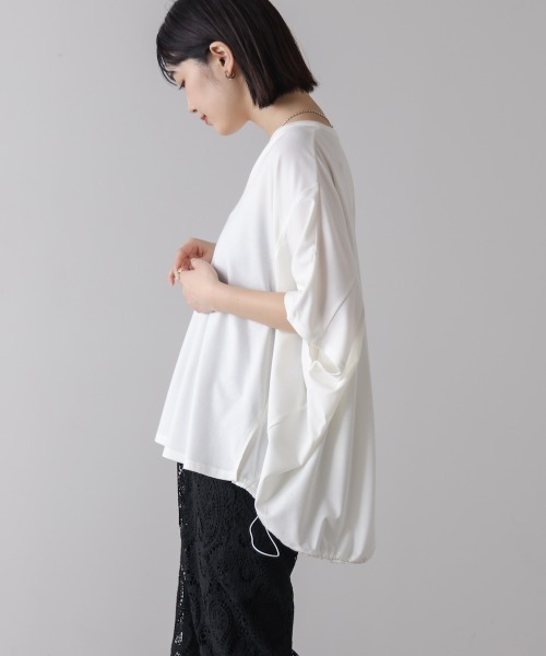 Bou Jeloud(ブージュルード)の「クリアクールスキッパープルオーバー(Tシャツ/カットソー・レディース・オレンジ/ブルー/オフホワイト/ブラック/ブラウン・FREE)」の10枚目の写真