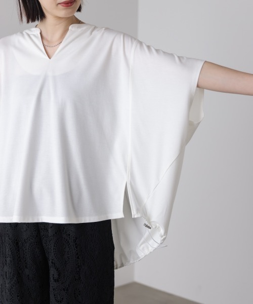 Bou Jeloud(ブージュルード)の「クリアクールスキッパープルオーバー(Tシャツ/カットソー・レディース・オレンジ/ブルー/オフホワイト/ブラック/ブラウン・FREE)」の15枚目の写真