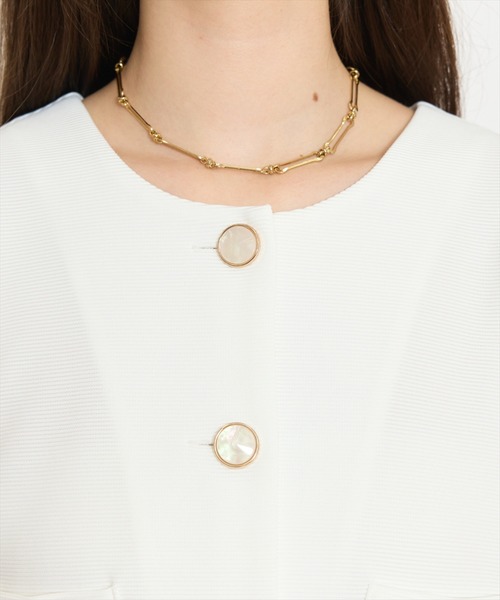 WILLSELECTION（ウィルセレクション）の「ノーカラーポンチジャケット（ノーカラージャケット・レディース・ブラック/アイボリー/オフホワイト・FREE）」の8枚目の写真