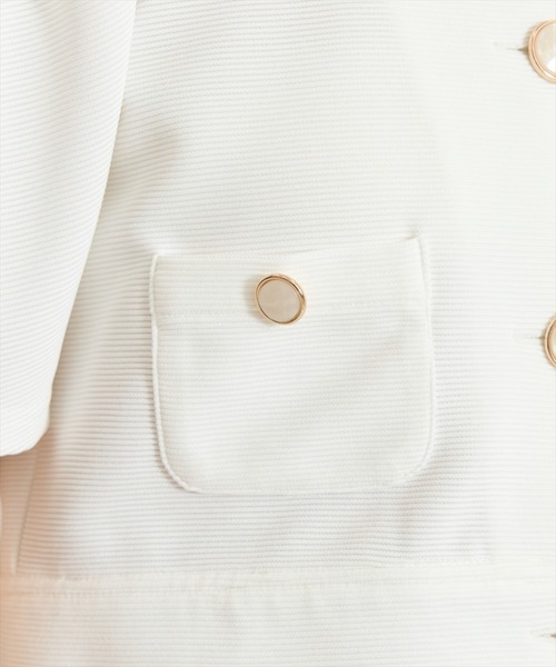 WILLSELECTION（ウィルセレクション）の「ノーカラーポンチジャケット（ノーカラージャケット・レディース・ブラック/アイボリー/オフホワイト・FREE）」の10枚目の写真