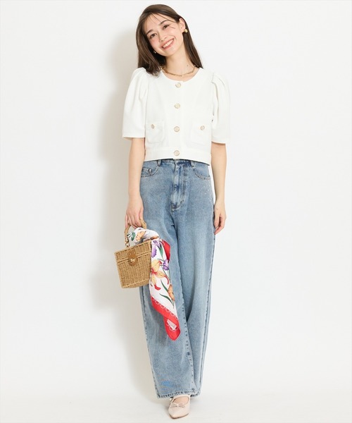 WILLSELECTION（ウィルセレクション）の「ノーカラーポンチジャケット（ノーカラージャケット・レディース・ブラック/アイボリー/オフホワイト・FREE）」の14枚目の写真