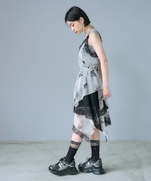 HARE(ハレ)の「シアーガラティアードミニワンピース(HARE)(ワンピース・レディース・ブラック/ネイビー/ホワイト・FREE)」の6枚目の写真