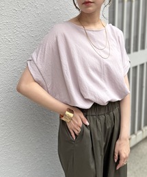【接触冷感】鹿の子センターシームタックプルオーバー