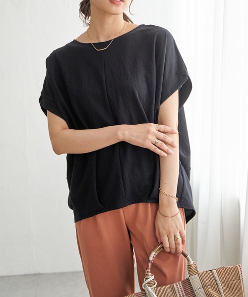 ikka(イッカ)の「【接触冷感】鹿の子センターシームタックプルオーバー(Tシャツ/カットソー・レディース・ライトブルー/ベージュ/ネイビー/マスタード/オリーブ/ブラウン系その他・M/L/S)」の18枚目の写真