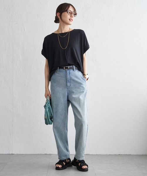 ikka(イッカ)の「【接触冷感】鹿の子センターシームタックプルオーバー(Tシャツ/カットソー・レディース・ライトブルー/ベージュ/ネイビー/マスタード/オリーブ/ブラウン系その他・M/L/S)」の12枚目の写真