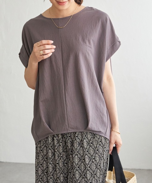 ikka(イッカ)の「【接触冷感】鹿の子センターシームタックプルオーバー(Tシャツ/カットソー・レディース・ライトブルー/ベージュ/ネイビー/マスタード/オリーブ/ブラウン系その他・M/L/S)」の20枚目の写真