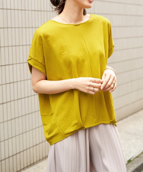 ikka(イッカ)の「【接触冷感】鹿の子センターシームタックプルオーバー(Tシャツ/カットソー・レディース・ライトブルー/ベージュ/ネイビー/マスタード/オリーブ/ブラウン系その他・M/L/S)」の22枚目の写真