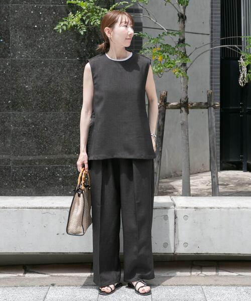 ITEMS URBANRESEARCH(アイテムズ アーバンリサーチ)の「ベスト×ワイドパンツセット(セットアップ・レディース・カーキ/チャコールグレー/ベージュ・FREE)」の21枚目の写真