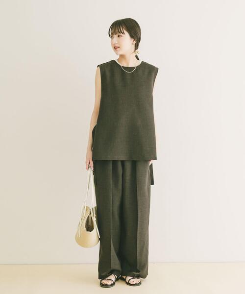 ITEMS URBANRESEARCH(アイテムズ アーバンリサーチ)の「ベスト×ワイドパンツセット(セットアップ・レディース・カーキ/チャコールグレー/ベージュ・FREE)」の22枚目の写真