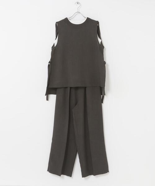 ITEMS URBANRESEARCH(アイテムズ アーバンリサーチ)の「ベスト×ワイドパンツセット(セットアップ・レディース・カーキ/チャコールグレー/ベージュ・FREE)」の14枚目の写真
