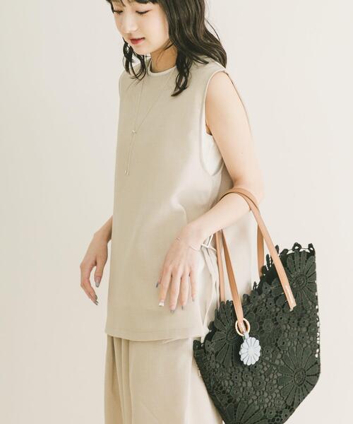 ITEMS URBANRESEARCH(アイテムズ アーバンリサーチ)の「ベスト×ワイドパンツセット(セットアップ・レディース・カーキ/チャコールグレー/ベージュ・FREE)」の4枚目の写真