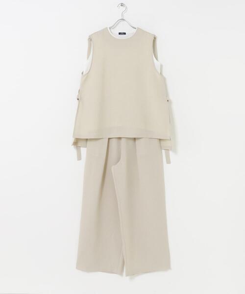 ITEMS URBANRESEARCH(アイテムズ アーバンリサーチ)の「ベスト×ワイドパンツセット(セットアップ・レディース・カーキ/チャコールグレー/ベージュ・FREE)」の7枚目の写真