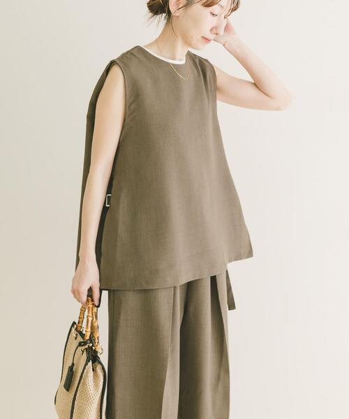 ITEMS URBANRESEARCH(アイテムズ アーバンリサーチ)の「ベスト×ワイドパンツセット(セットアップ・レディース・カーキ/チャコールグレー/ベージュ・FREE)」の11枚目の写真