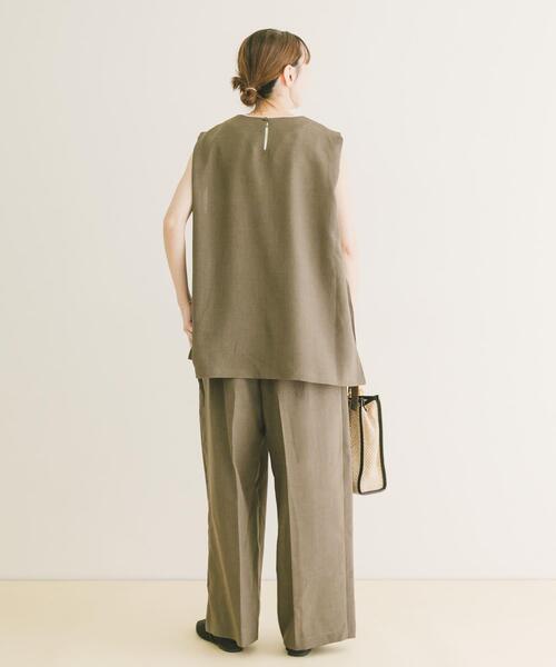 ITEMS URBANRESEARCH(アイテムズ アーバンリサーチ)の「ベスト×ワイドパンツセット(セットアップ・レディース・カーキ/チャコールグレー/ベージュ・FREE)」の14枚目の写真