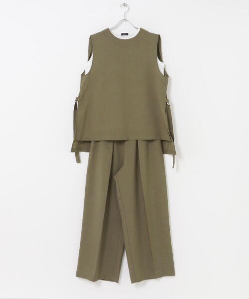 ITEMS URBANRESEARCH(アイテムズ アーバンリサーチ)の「ベスト×ワイドパンツセット(セットアップ・レディース・カーキ/チャコールグレー/ベージュ・FREE)」の16枚目の写真
