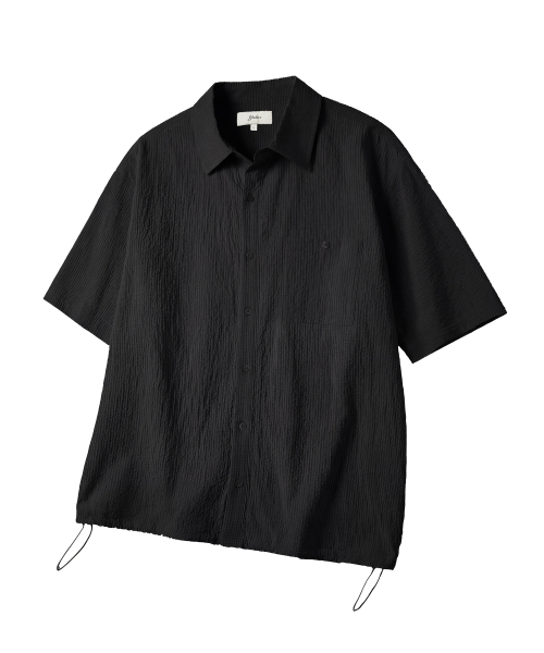 YALE(イェール)の「シアサッカー チェック ストリング シャツ_ブラック(シャツ/ブラウス・レディース・その他・SMALL/MEDIUM/LARGE/X-LARGE)」の2枚目の写真