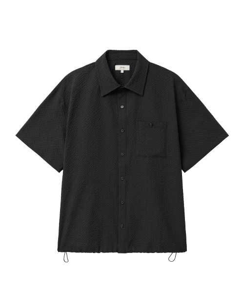 YALE(イェール)の「シアサッカー チェック ストリング シャツ_ブラック(シャツ/ブラウス・レディース・その他・SMALL/MEDIUM/LARGE/X-LARGE)」の3枚目の写真