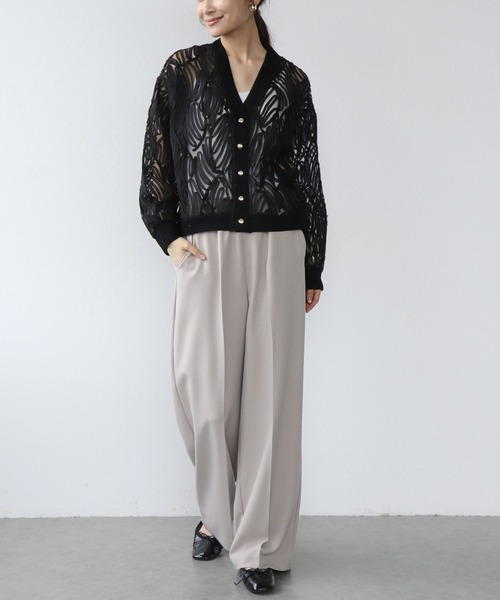 Jines(ジネス)の「コード刺繍レースカーディガン(カーディガン/ボレロ・レディース・ベージュ/ブラック・38)」の6枚目の写真